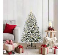 vidaXL Artificial Christmas Tree Green and White 120 cm PVC and Metal