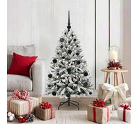 Vidaxl Artificial Christmas Tree Green And White 120 Cm Pvc And Metal