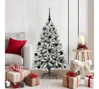 vidaXL Artificial Christmas Tree Green and White 120 cm PVC and Metal