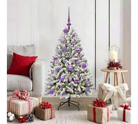 Vidaxl Artificial Christmas Tree Green And White 120 Cm Pvc And Metal