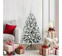 vidaXL Artificial Christmas Tree Green and White 120 cm PVC and Metal
