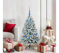 Vidaxl Artificial Christmas Tree Green And White 120 Cm Pvc And Metal