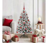 Vidaxl Artificial Christmas Tree Green And White 120 Cm Pvc And Metal