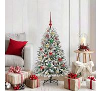 Vidaxl Artificial Christmas Tree Green And White 120 Cm Pvc And Metal