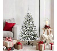 Vidaxl Artificial Christmas Tree Green And White 120 Cm Pvc And Metal