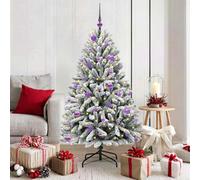 Vidaxl Artificial Christmas Tree Green And White 150 Cm Pvc And Metal