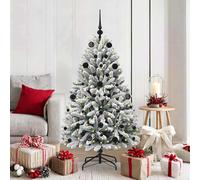 vidaXL Artificial Christmas Tree Green and White 150 cm PVC and Metal