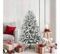 Vidaxl Artificial Christmas Tree Green And White 150 Cm Pvc And Metal