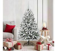Vidaxl Artificial Christmas Tree Green And White 150 Cm Pvc And Metal