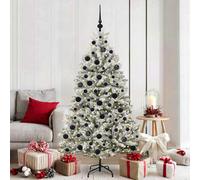 Vidaxl Artificial Christmas Tree Green And White 180 Cm Pvc And Metal