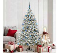 Vidaxl Artificial Christmas Tree Green And White 180 Cm Pvc And Metal