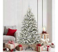 Vidaxl Artificial Christmas Tree Green And White 180 Cm Pvc And Metal