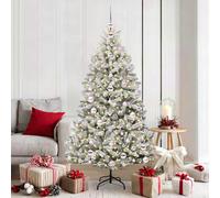 Vidaxl Artificial Christmas Tree Green And White 180 Cm Pvc And Metal