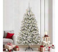 vidaXL Artificial Christmas Tree Green and White 240 cm PVC and Metal