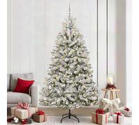 Vidaxl Artificial Christmas Tree Green And White 240 Cm Pvc And Metal