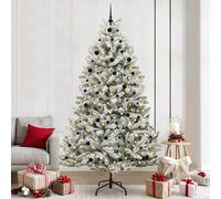 vidaXL Artificial Christmas Tree Green and White 240 cm PVC and Metal