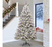 vidaXL Artificial Christmas Tree Green and White 270 cm PVC and Metal