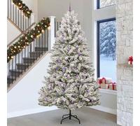 vidaXL Artificial Christmas Tree Green and White 300 cm PVC and Metal