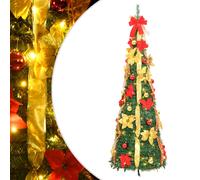 vidaXL Artificial Christmas Tree Pop-up 100 LEDs Green 150 cm