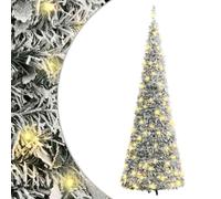 vidaXL Artificial Christmas Tree, Artificial Xmas Tree with LED Lights, Christmas Decoration for Indoor Outdoor Holiday, Pop-up Flocked Snow 100 LEDs