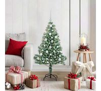 vidaXL Artificial Christmas Tree Snow Flocked with LED Light 120 cm