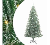 vidaXL Artificial Christmas Tree Snow Flocked with LED Light 240 cm, Artificial Christmas Tree, Cone-Shaped, Modern Holiday Decor, LED Light, Indoor, Durable Decorative