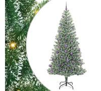 vidaXL Artificial Christmas Tree Snow Flocked with LED Light 240 cm, Artificial Christmas Tree, Cone-Shaped, Modern Holiday Decor, LED Light, Indoor, Durable Decorative