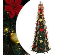 vidaXL Artificial Christmas Tree with 150 LEDs and Decoration Green 180 cm PVC, Green