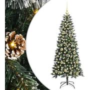 vidaXL Artificial Christmas Tree with 150 LEDs Green 66 x 66 x 150 cm, Living Room, Modern Cone-Shaped Tree, LED Lighting, Artificial Evergreen, Seasonal Decor, Holiday Christmas Decoration