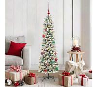 vidaXL Artificial Christmas Tree with 150 LEDs Green and white 150 cm, Green