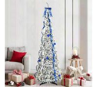 vidaXL Artificial Christmas Tree with 200 LEDs Green 210 cm PVC, Green