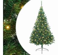 vidaXL Artificial Christmas Tree with 300 LEDs Green 240 cm PVC, Modern Cone-Shaped Outdoor Christmas Tree, USB Holiday Lighting, LED Display, Festive Seasonal Decor for Living Room Garden