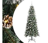 vidaXL Artificial Christmas Tree with 300 LEDs Green 76 x 76 x 180 cm, Living Room, Modern Cone-Shaped Tree, LED Lighting, Artificial Evergreen, Seasonal Decor, Holiday Christmas Decoration