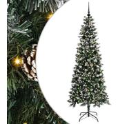 vidaXL Artificial Christmas Tree with 300 LEDs Green 86 x 86 x 210 cm, Living Room, Modern Cone-Shaped Tree, LED Lighting, Artificial Evergreen, Seasonal Decor, Holiday Christmas Decoration