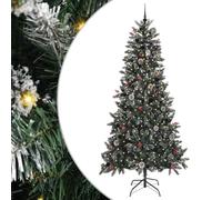 vidaXL Artificial Christmas Tree with 300 LEDs Green 96 x 96 x 240 cm, Living Room, Modern Cone-Shaped Tree, LED Lighting, Artificial Evergreen, Seasonal Decor, Holiday Christmas Decoration