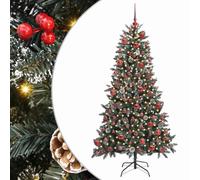 vidaXL Artificial Christmas Tree with 300 LEDs Green 99 x 99 x 180 cm, Living Room, Cone-Shaped Modern Decorative Christmas Tree, Pre-Lit Indoor with Warm White Lights for Holiday Decor