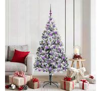 vidaXL Artificial Christmas Tree with 300 LEDs with Stand White 180 cm