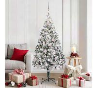 vidaXL Artificial Christmas Tree with 300 LEDs with Stand White 180 cm