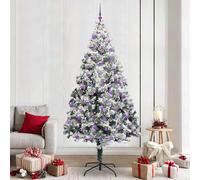 vidaXL Artificial Christmas Tree with 300 LEDs with Stand White 240 cm