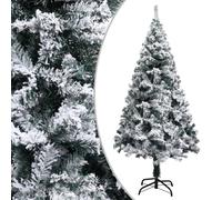 vidaXL Artificial Christmas Tree with Flocked Snow Green 150 cm PVC Decoration