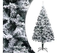vidaXL Artificial Christmas Tree with Flocked Snow Green 180 cm PVC