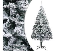 vidaXL Artificial Christmas Tree with Flocked Snow Green 210cm PVC Decoration