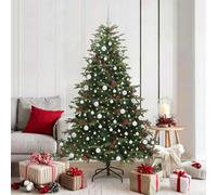 Artificial Hinged Christmas Tree Pre Lit Artificial Tree Xmas Decor vidaXL