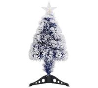 'vidaXL Artificial Christmas Tree with LED White&Blue Lights - Fibre Optic PVC Tree with Stand - 64 cm Tall, Fascinating Light Changes for Magical Christmas