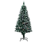 vidaXL Artificial Christmas Tree with Pine Cones and White Snow 180 cm