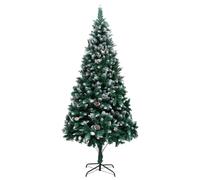 vidaXL Artificial Christmas Tree with Pine Cones and White Snow 210 cm