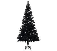 vidaXL Artificial Christmas Tree with Stand Black 120 cm PVC Xmas Decoration