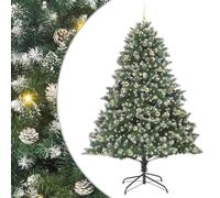 vidaXL Artificial Christmas Tree with Stand Green 160 x 160 x 240 cm, Artificial Christmas Trees, Cone-Shaped, Modern Holiday Decorations, LED Light Tree, Indoor and Outdoor Decor Sets