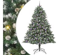vidaXL Artificial Christmas Tree with Stand Green 160 x 160 x 240 cm, Artificial Christmas Trees, Cone-Shaped, Modern Holiday Decorations, LED Light Tree, Indoor and Outdoor Decor Sets