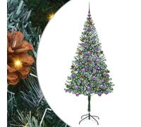 vidaXL Artificial Christmas Tree with Stand Green 180 cm PVC and Steel, Cone-Shaped Christmas Decoration, Durable PVC Decor, Warm White Lights, Modern Indoor Ornament, Festive Living Room Adornment